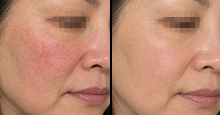 Clinical Cheek Redness Before and After